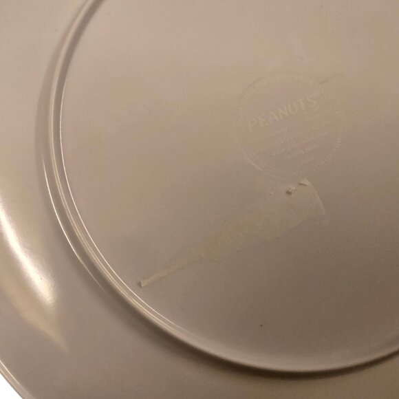 Peanuts Snoopy and Woodstock Christmas Plate Blue 8 Inch Plastic Gibson 2010 - Picture 6 of 9